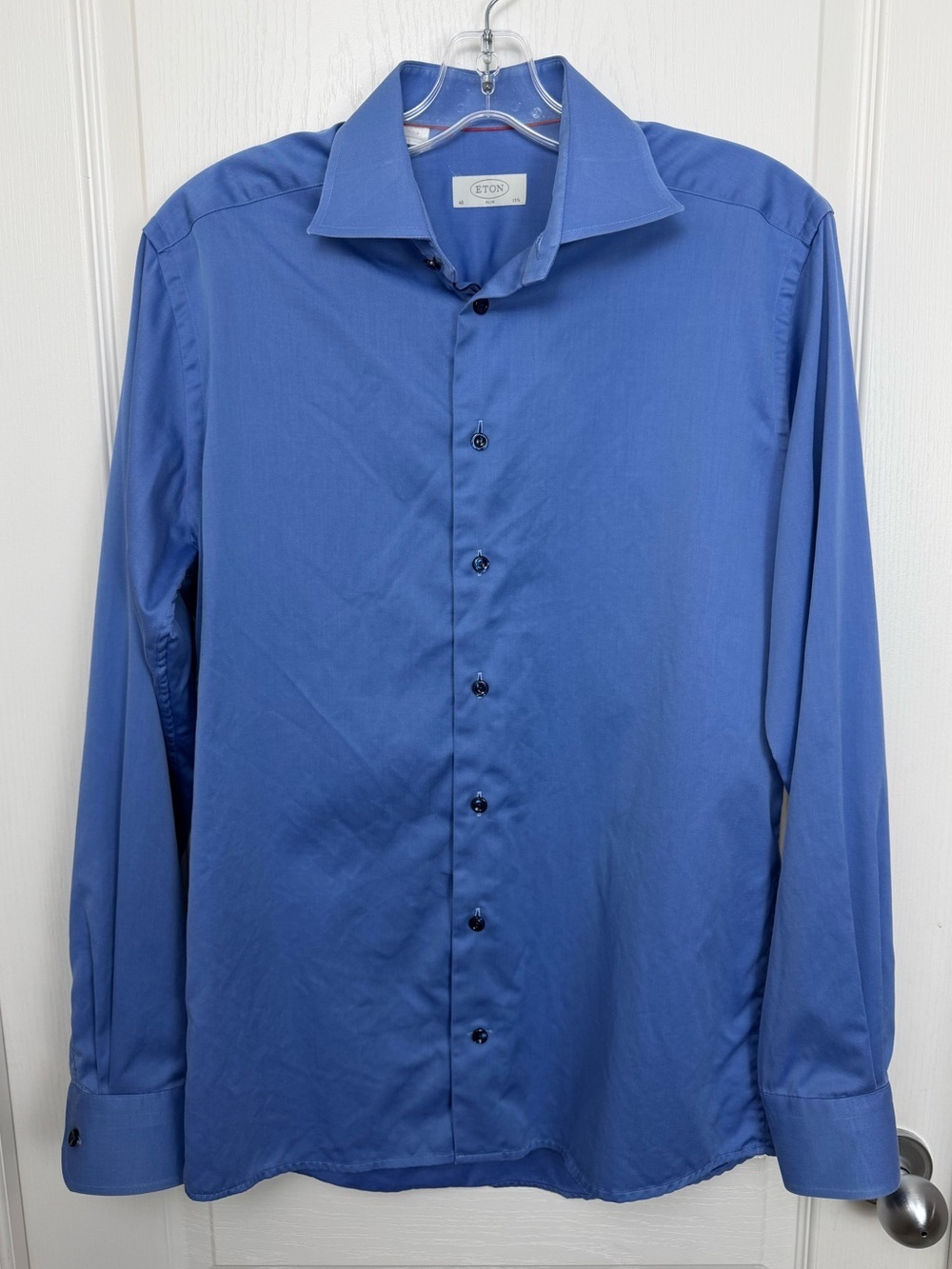 Eton Slim Fit Dress Shirt Size 40 Neck 15 3/4 Blue